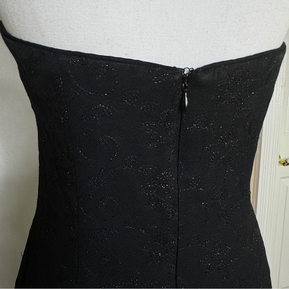 Vintage Jessica McClintock Black Maxi Dress Y2K Strapless Holiday NYE SZ 12 - Picture 4 of 15